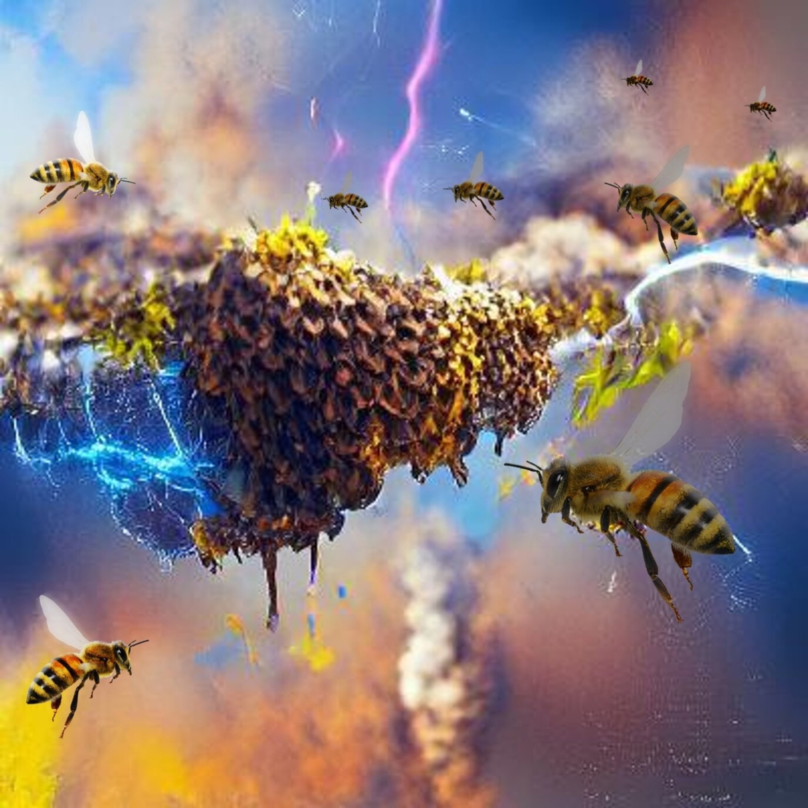 Электричество от роя пчёл может менять погоду